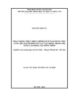 Hoạt động thực hiện chính sách tạo dựng việc làm cho người khuyết tật trong độ tuổi lao động. (Nghiên cứu trường hợp xã Liên Châu-Thanh Oai-Hà Nội)