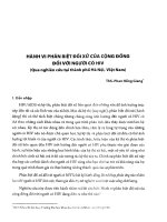 Hành vi phân biệt đối xử của cộng đồng đối với người có HIV (Qua nghiên cứu tại thành phố Hà Nội, Việt Nam)