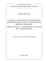 Vai trò của nhân viên công tác xã hội trong mô hình điều trị thay thế các chất dạng thuốc phiện bằng methadone