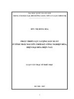Phát triển lực lượng sản xuất ở tỉnh Thái Nguyên thời kỳ công nghiệp hóa, hiện đại hóa hiện nay