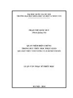Quan niệm biện chứng trong Duy thức học Phật giáo (Qua Bát thức Tâm vương và 51 hành Tâm sở)