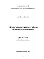 Việt hóa" các chương trình thiếu nhi trên kênh truyền hình HTV3 : Luận văn ThS. Truyền thông đại chúng: 60 32 01"