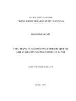Thực trạng và giải pháp phát triển du lịch tại một số điểm tín ngưỡng thờ mẫu ở Hà Nội