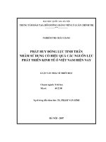 Phát huy động lực tinh thần nhằm sử dụng có hiệu quả các nguồn lực phát triển kinh tế ở Việt Nam hiện nay