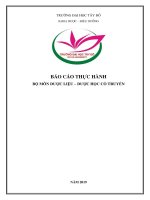 BÁO CÁO THỰC HÀNH DƯỢC LIỆU 1  ĐẠI HỌC TÂY ĐÔ