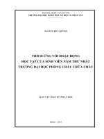 Thích ứng với hoạt động học tập của sinh viên năm thứ nhất trường Đại học Phòng cháy chữa cháy