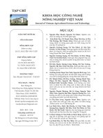 Tạp chí Khoa học Công nghệ Nông nghiệp Việt Nam: Số 6/2019