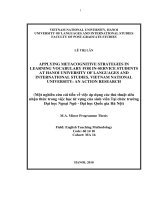 Applying metacognitive strategies in learning vocabulary for in-service students at Hanoi University of Language and International studies, Vietnam National University - An action research