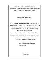 A study on the use of New English File Elementary to teach speaking skills to first-year students at the Military Technical Academy