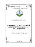 nghiên cứu xây dựng quy trình chiết xuất và làm giàu hoạt chất cao đan sâm      