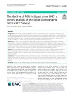 The decline of FGM in Egypt since 1987: A cohort analysis of the Egypt Demographic and Health Surveys