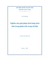 Nghiên cứu giải pháp tách bảng - tách ảnh trong phân tích trang tài liệu : Luận văn ThS. Công nghệ thông tin: 1 01 10