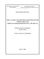 Tiểu văn hóa ngõ phố trong đời sống đô thị tỉnh lị việt nam ( nghiên cứu trường hợp thành phố vinh   tỉnh nghệ an ) 