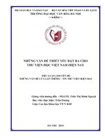 Những vấn đề thiết yếu đặt ra cho thư viện học việt nam hiện nay Tiểu luận chuyên đề những vấn đề lý luận thông  tin thư viện hiện đại