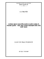 Chính sách khuyến khích xuất khẩu ở trung quốc   bài học kinh nghiệm đối với việt nam  luận văn ths  kinh tế thế giới và quan hệ kinh tế quốc tế 50212 