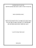 Một số giải pháp nâng cao hiệu quả khai thác các giá trị văn hóa ẩm thực của thành phố hồ chí minh nhằm phát triển du lịch   