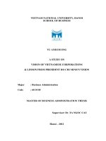 Nghiên cứu về tầm nhìn của các doanh nghiệp việt nam và bài học về tầm nhìn của chủ tịch hồ chí minh   