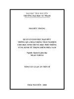 Quản lí giáo dục đạo đức thông qua hoạt động trải nghiệm cho học sinh trung học phổ thông vùng kinh tế trọng điểm phía nam tt 