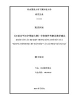 《汉语水平汉字等级大纲》字表部件考察及教学建议 = Khảo sát các bộ kiện trong bảng chữ Hán của " Khung trình độ chữ Hán HSK và giải pháp giảng dạy. Luận văn ThS. Ngôn ngữ học: 60 14 01 11"