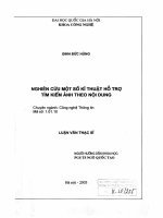 Nghiên cứu một số kỹ thuật hỗ trợ tìm kiếm ảnh theo nội dung : Luận văn ThS. Công nghệ thông tin: 1 01 10