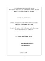 Gender issue in English newspaper discourse – Critical Discourse Analysis =  Vấn đề giới trong diễn ngôn báo chí tiếng Anh - Phân tích diễn ngôn phê phán. M.A Thesis Linguistics: 82202