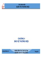 Bài giảng Quản trị thương hiệu: Chương 4 – ThS Trần Thị Thập