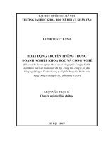 Hoạt động truyền thông trong doanh nghiệp khoa học và công nghệ (khảo sát ba doanh nghiệp khoa học và công nghệ 