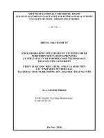 English reading strategies by students from Northern moutainous provinces at the Faculty of Information Technology, Thai Nguyen University