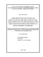 A research on the advantages and disadvantages of the application of task-based approach in teaching speaking to the fisrt-year non-English major students at Hanoi University of Industry