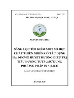 sàng lọc tìm kiếm một số hợp chất thiên nhiên có tác dụng hạ đường huyết hướng điều trị tiểu đường tuýp 2 sử dụng phương pháp in silico      