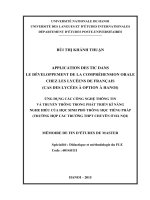 Application des tic dans le développement de la compréhension orale chez les lycéens de français (cas des lycées à option à hanoi)