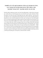 NGHIÊN CỨU XÂY DỰNG KHUNG NĂNG LỰC ĐÁNH GIÁ NĂNG LỰC NGOẠI NGỮ DÀNH CHO GIẢNG VIÊN TIẾNG ANH, ĐẠI HỌC NGOẠI NGỮ - ĐẠI HỌC QUỐC GIA HÀ NỘI