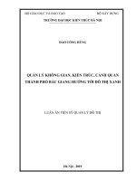 Luận án Tiến sĩ Quản lý đô thị: Quản lý không gian, kiến trúc, cảnh quan thành phố Bắc Giang hướng tới đô thị xanh