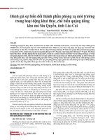 Đánh giá sự biến đổi thành phần phóng xạ môi trường trong hoạt động khai thác, chế biến quặng đồng khu mỏ Sin Quyền, tỉnh Lào Cai