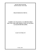 Nghiên cứu ứng dụng các phương pháp học máy tiên tiến trong công tác dự báo vận hành hồ Hòa Bình : Luận văn ThS. Công nghệ thông tin : 60 48 05