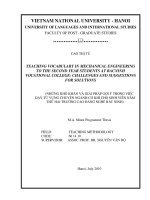 Teaching vocabulary in mechanical engineering to the second year students at Bacninh Vocational College: challenges and suggestions for solutions