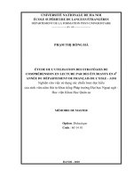 Étude de l’utilisation des stratégies de compréhension en lecture par des étudiants 4è année du Département de Français de l’esle - ASM