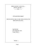 PHƯƠNG PHÁP DẠY HỌC LẤY HỌC SINH LÀM TRUNG TÂM TRONG MÔN TOÁN LỚP 4