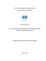 Đánh giá công cụ marketing cho dịch vụ tư vấn du học ở hà nội   