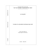 Văn hóa của cộng đồng người Hoa ở Bạc Liêu : Luận văn ThS. Ngôn ngữ và văn hoá Việt Nam: 60 22 01