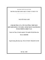 Ảnh hưởng của tín ngưỡng thờ mẫu đến đời sống văn hóa tinh thần người dân ở hải phòng hiện nay 