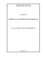 Nghiên cứu giải pháp bảo mật mạng 3G : Luận văn ThS. Công nghệ thông tin: 60 48 10