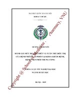 Đánh giá mức độ hiểu biết và tuân thủ điều trị của bệnh nhân lao phổi tại khoa khám bệnh, bệnh viện phổi trung ương