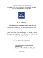 An investigation on 10 graders’ anxiety at pre-stage in English writing lessons at Tien Thinh High School, Me Linh, Hanoi: Causes and Solutions