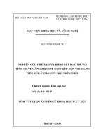 Tóm tắt luận án Tiến sĩ Khoa học vật liệu: Nghiên cứu chế tạo và khảo sát đặc trưng tính chất màng zirconi oxit kết hợp với silan tiền xử lý cho sơn phủ trên thép