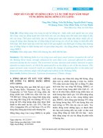 Một số vấn đề về dòng chảy và xu thế mặn xâm nhập vùng đồng bằng Sông Cửu Long trong một số kiểu thảm thực vật tự nhiên tại tỉnh Vĩnh Phúc