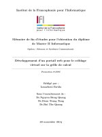 Développement d''''un portail web pour le criblage virtuel sur la grille de calcul : Luận văn ThS. Công nghệ thông tin