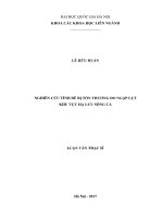 Nghiên cứu tính dễ bị tổn thương do ngập lụt khu vực hạ lưu sông Cả : Luận văn ThS. Biến đổi khí hậu (Chương trình đào tạo thí điểm)