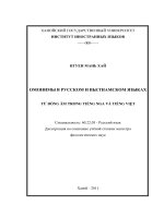 ОМОНИМЫ В РУССКОМ И ВЬЕТНАМСКОМ ЯЗЫКАХ = Từ đồng âm trong tiếng Nga và tiếng Việt. Luận văn ThS. Ngôn ngữ Nga: 60 22 05