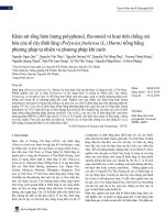 Khảo sát tổng hàm lượng polyphenol, flavonoid và hoạt tính chống oxi hóa của rể cây đinh lăng (Polyscias fruticosa (L.) Harm) trồng bằng phương pháp tự nhiên và phương pháp khí canh